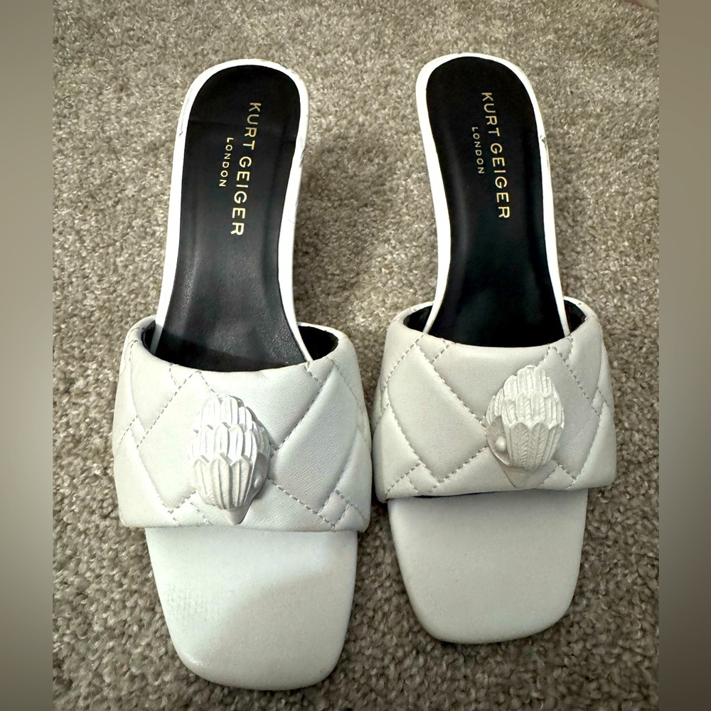 Kurt Geiger White Leather Quilted Women's Mules size 40